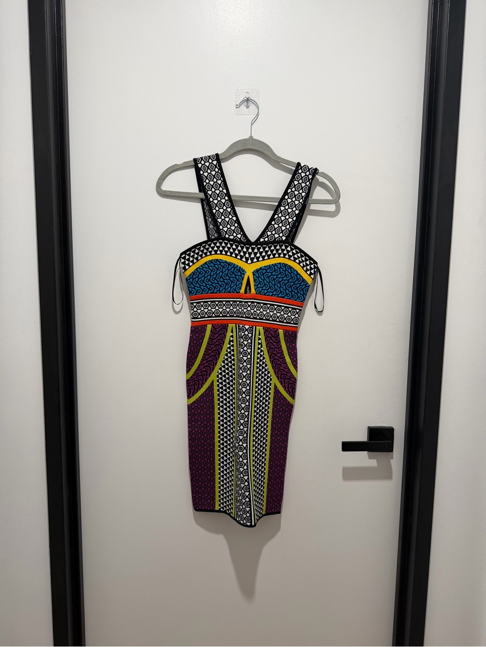 BCBGMaxAzria Multicolor Geometric Bodycon Dress